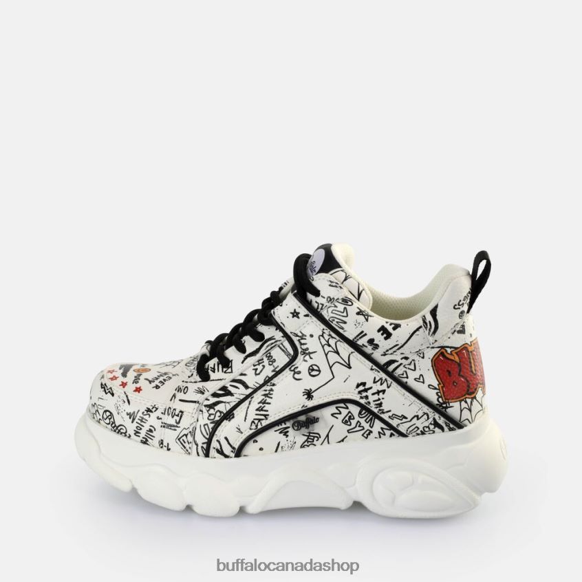 CLD Corin Graffiti Sneakers Low vegan White/Black Buffalo ZL64TZ140 |Sneakers