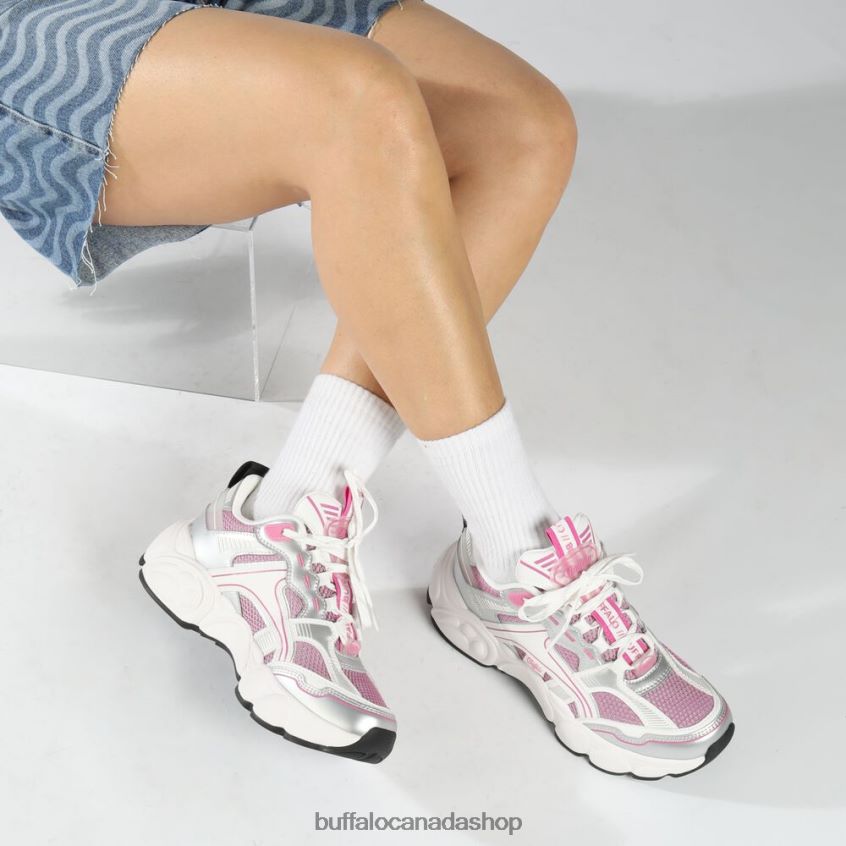 CLD Run JOG trainers low vegan Silver/Pink Buffalo ZL64TZ239 |Sneakers