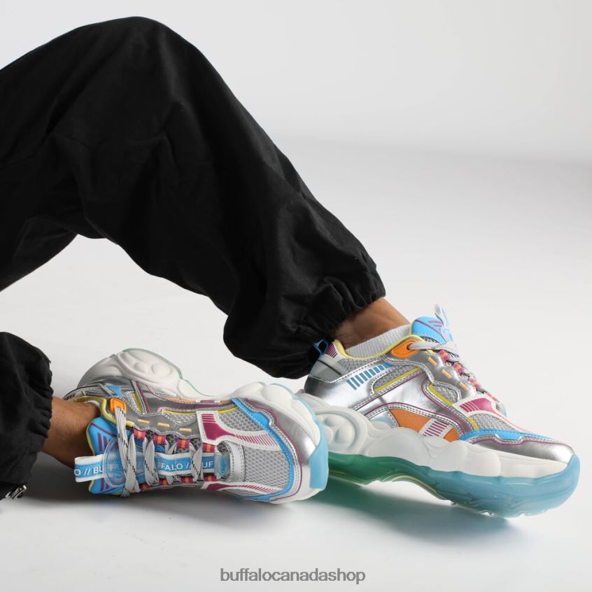 CLD Run Jog Sneakers Low vegan Silver/Purple Buffalo ZL64TZ238 |Sneakers