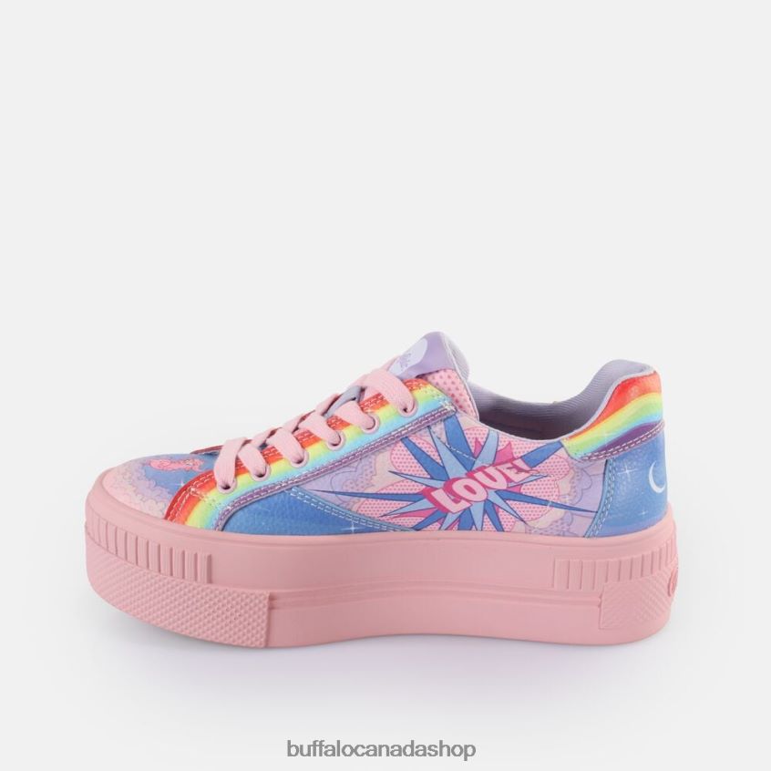 Paired Graffiti Sneakers Low vegan Lilac Love Buffalo ZL64TZ33 |Sneakers