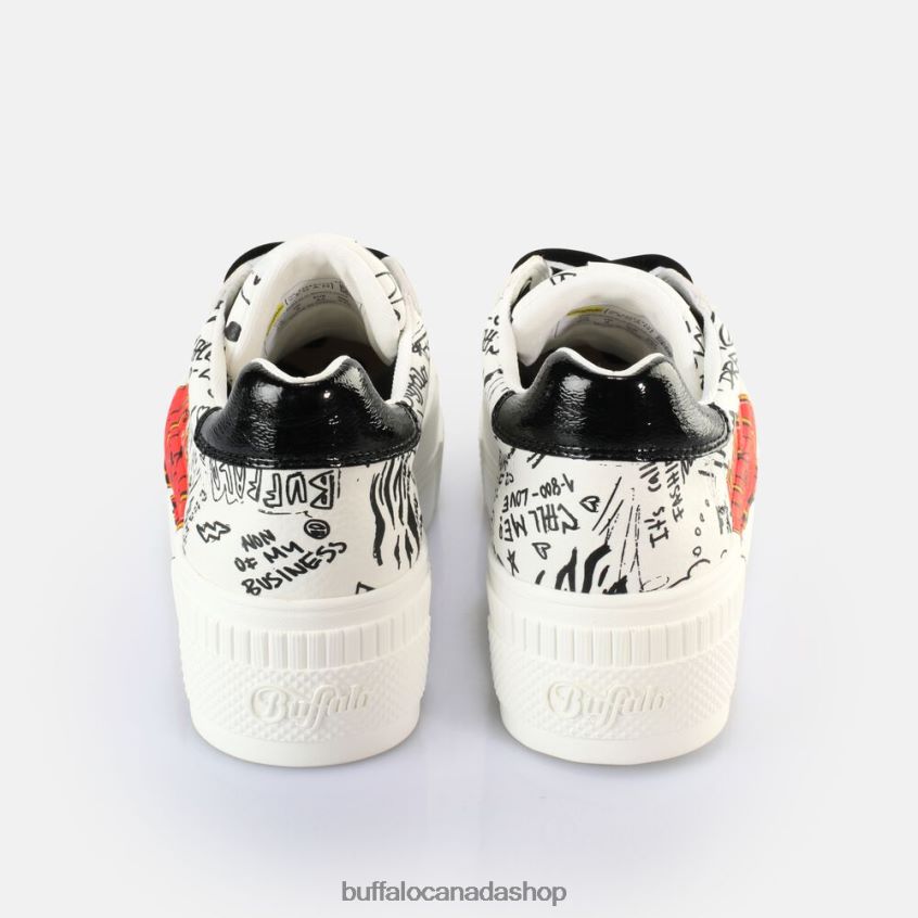 Paired Graffiti Sneakers Low vegan White/Black Buffalo ZL64TZ34 |Sneakers
