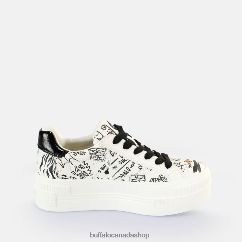 Paired Graffiti Sneakers Low vegan White/Black Buffalo ZL64TZ34 |Sneakers