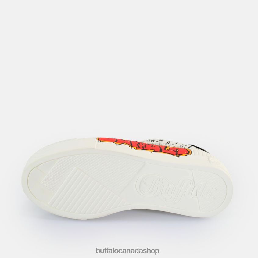 Paired Graffiti Sneakers Low vegan White/Black Buffalo ZL64TZ34 |Sneakers