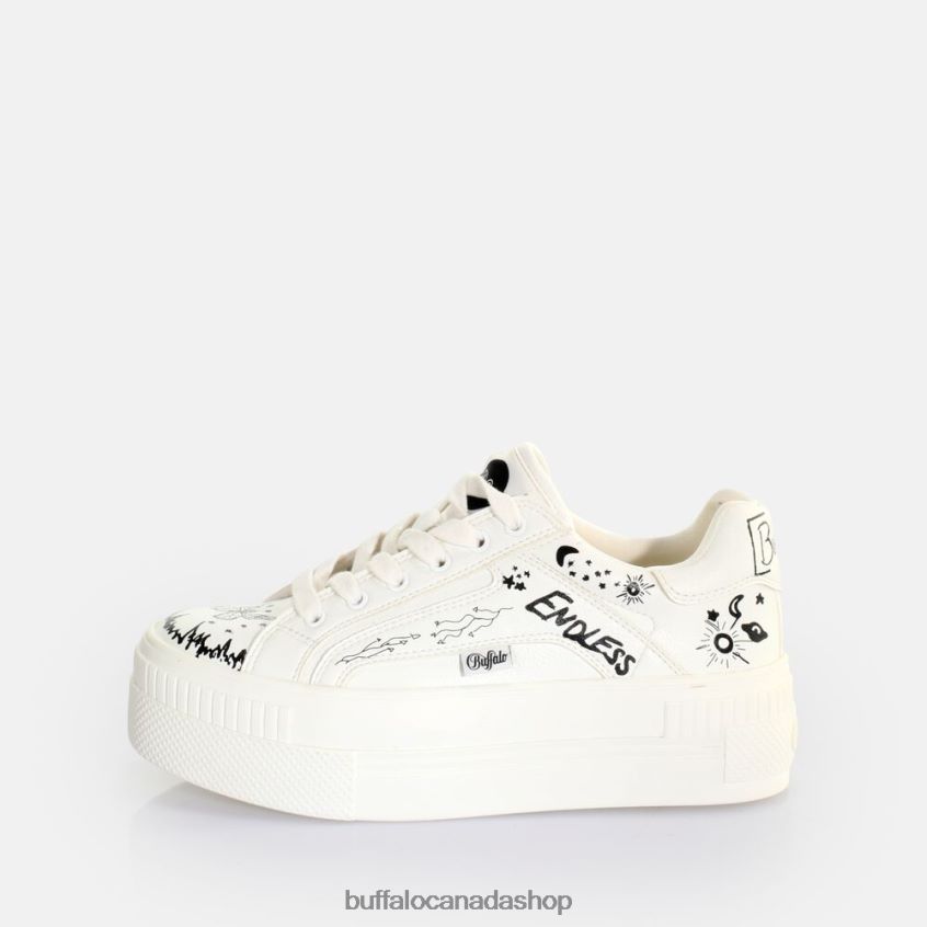 Paired Laceup LO Sneaker Low vegan White Graffiti Buffalo ZL64TZ545 |Sneakers