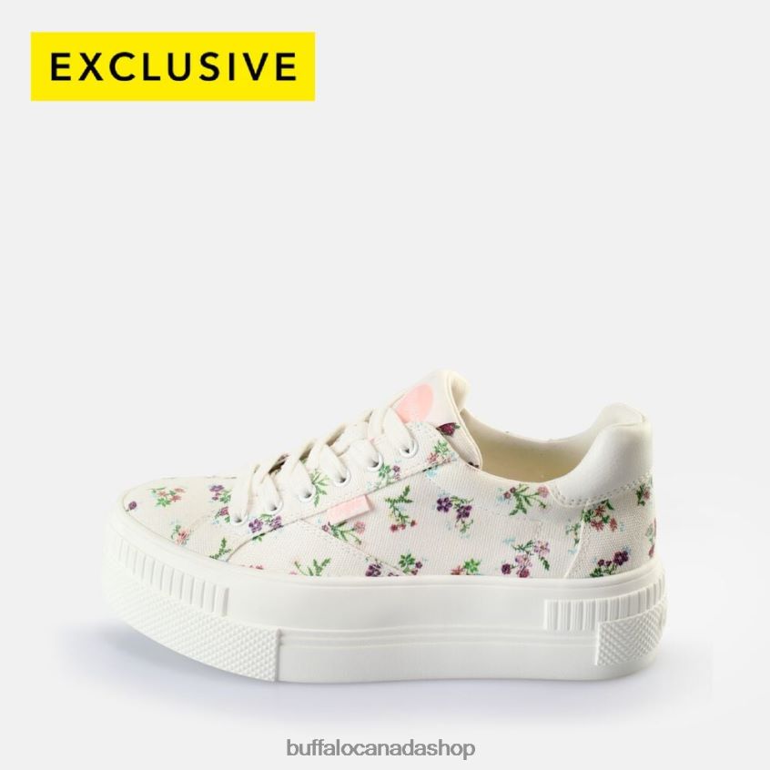 Paired Sneakers Low vegan White/Flowers Buffalo ZL64TZ661 |Sneakers