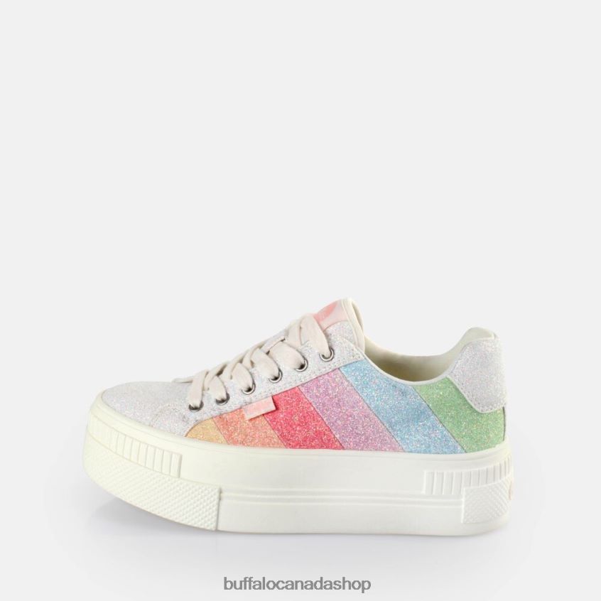 Paired Sneakers Low vegan White/Rainbow Buffalo ZL64TZ457 |Sneakers