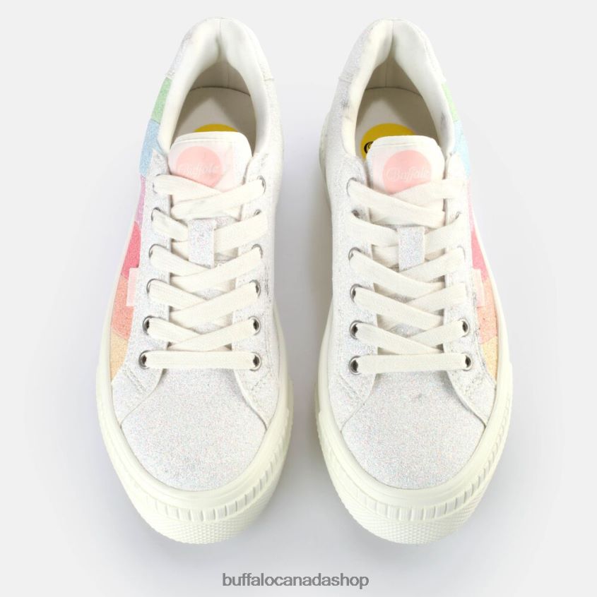 Paired Sneakers Low vegan White/Rainbow Buffalo ZL64TZ457 |Sneakers