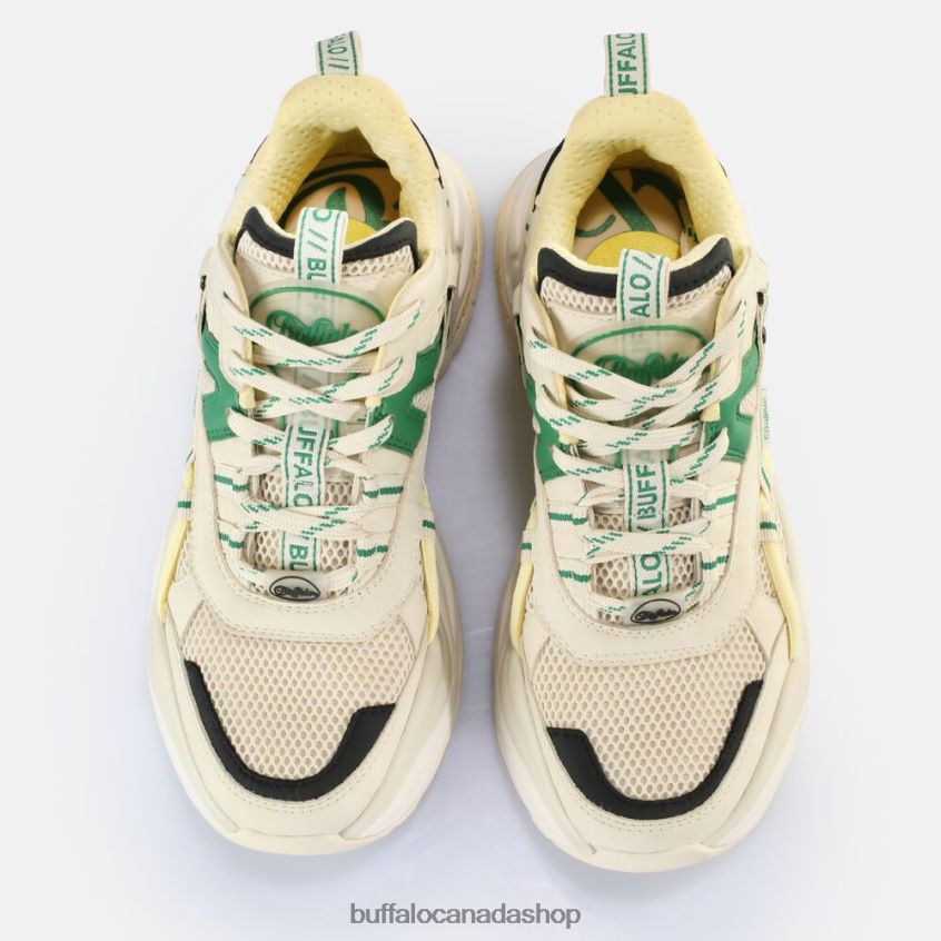 Triplet Hollow Sneakers Low vegan Cream/Green Buffalo ZL64TZ17 |Sneakers