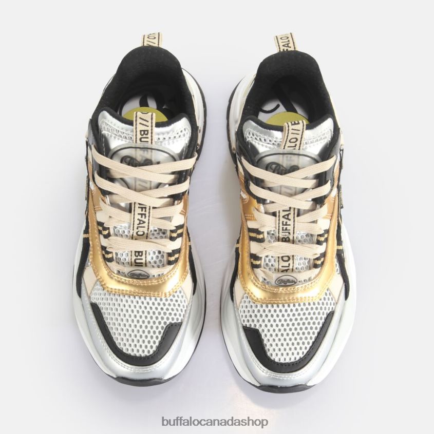 Triplet Hollow trainer Low vegan Gold/Silver/Black Buffalo ZL64TZ129 |Sneakers
