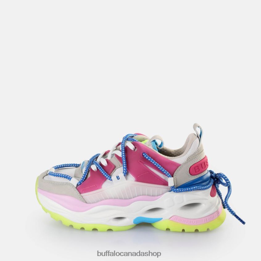 Triplet Lace Sneakers Low vegan Light Grey/Neon Multicolour Buffalo ZL64TZ747 |Sneakers