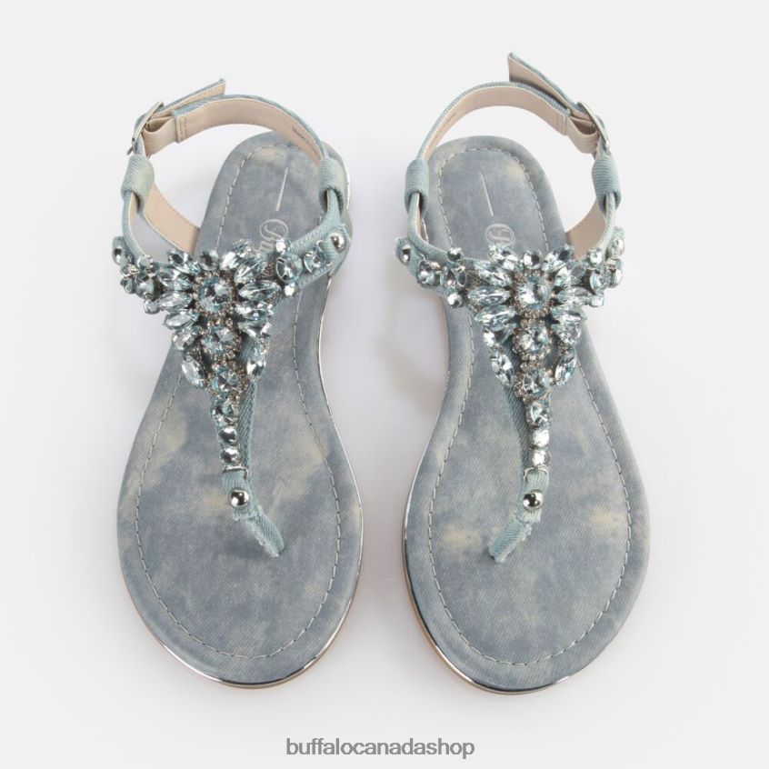 Capri Glam Sandals vegan Water Denim Blue Buffalo ZL64TZ88 |Sandals