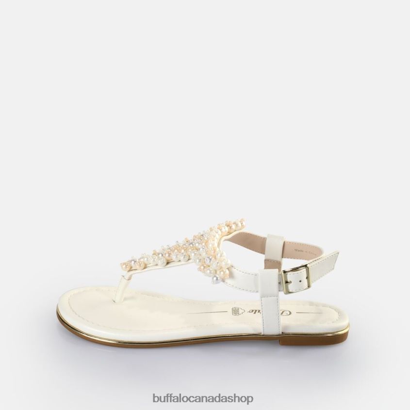 Capri Pearl Sandals vegan Cream Buffalo ZL64TZ407 |Sandals