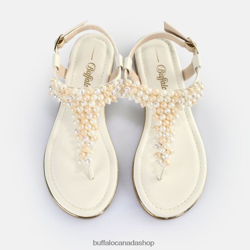 Capri Pearl Sandals vegan Cream Buffalo ZL64TZ407 |Sandals