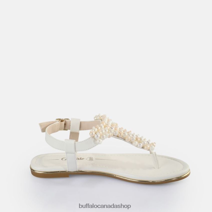 Capri Pearl Sandals vegan Cream Buffalo ZL64TZ407 |Sandals