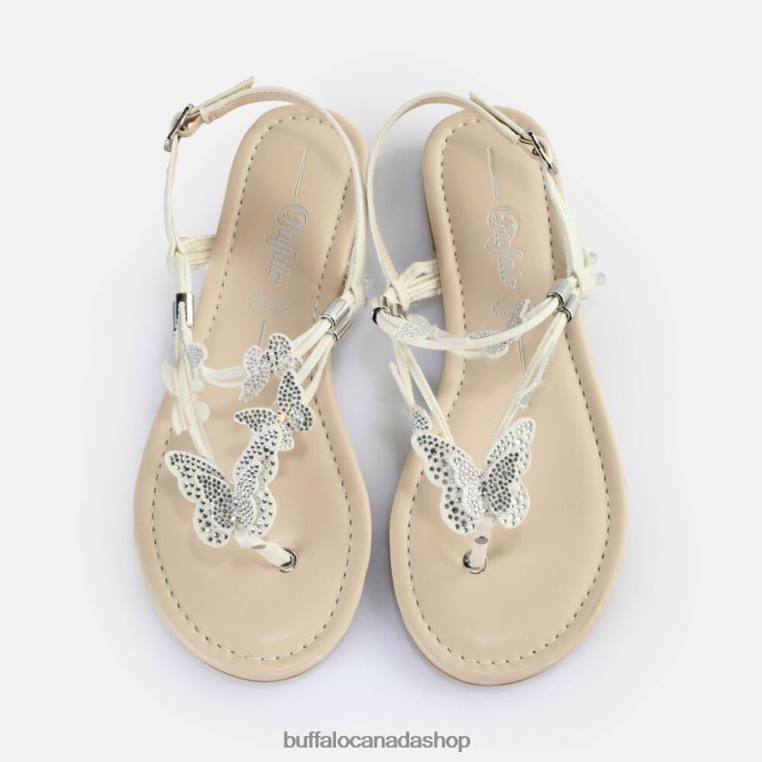 Capri Sparkling Butterfly Sandals vegan Pearl White Buffalo ZL64TZ385 |Sandals