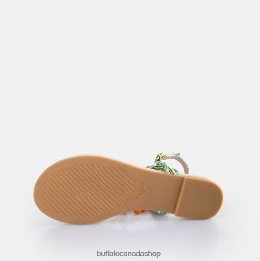Capri Vacay Sandals vegan Green/Orange Buffalo ZL64TZ178 |Sandals