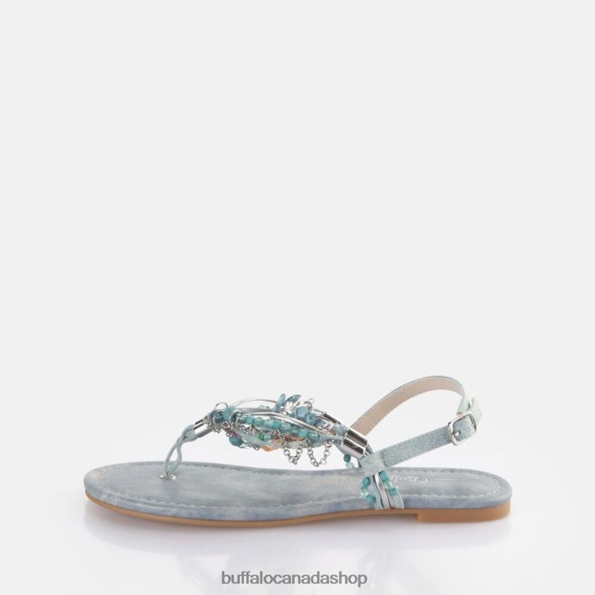 Capri Vacay Sandals vegan Jeans/Aqua Blue Buffalo ZL64TZ179 |Sandals