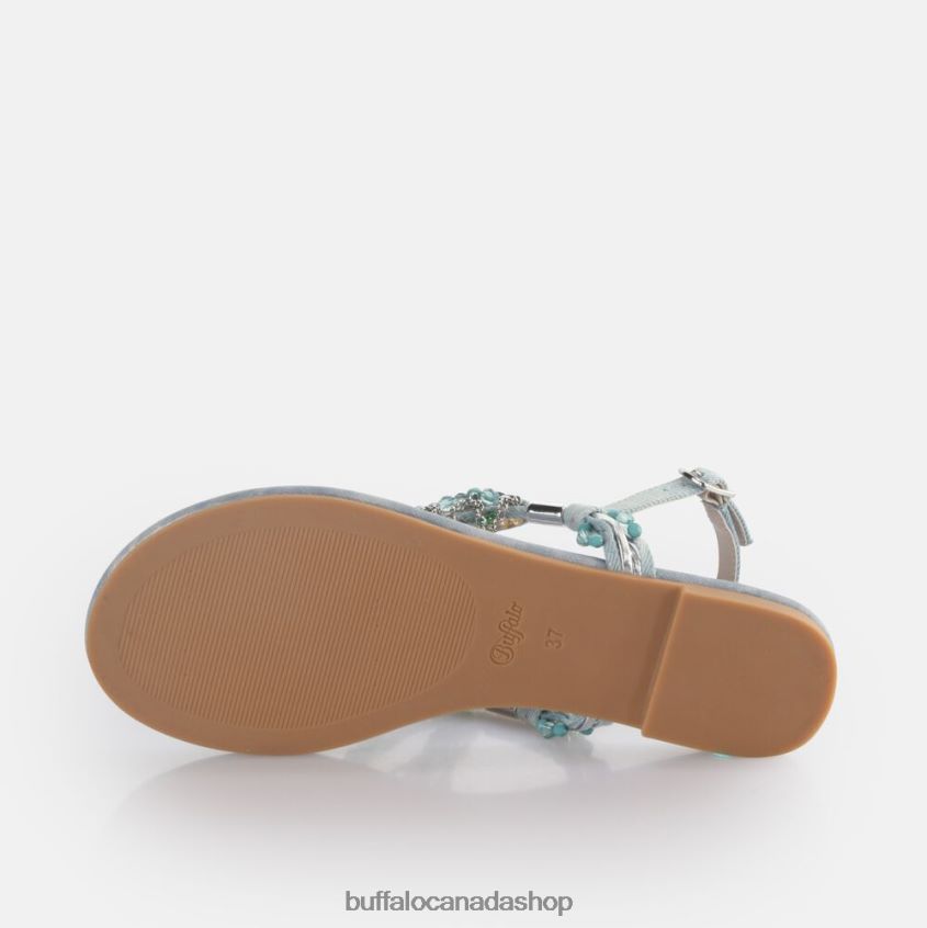 Capri Vacay Sandals vegan Jeans/Aqua Blue Buffalo ZL64TZ179 |Sandals