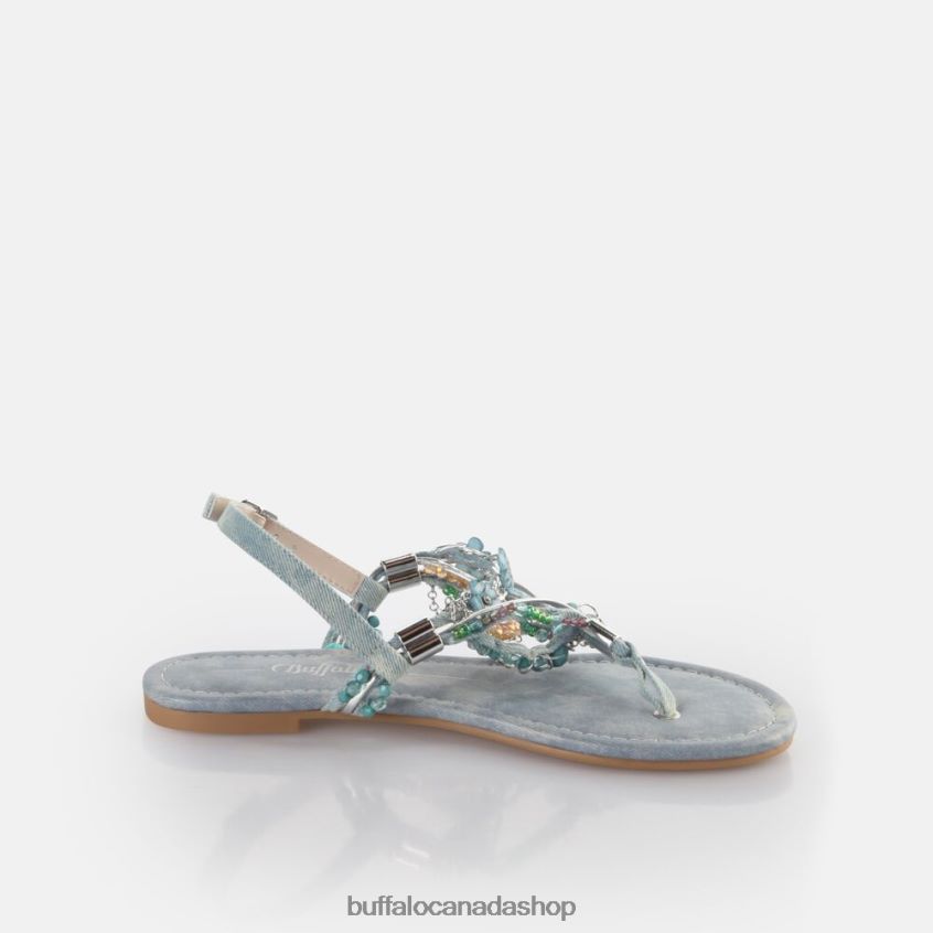 Capri Vacay Sandals vegan Jeans/Aqua Blue Buffalo ZL64TZ179 |Sandals