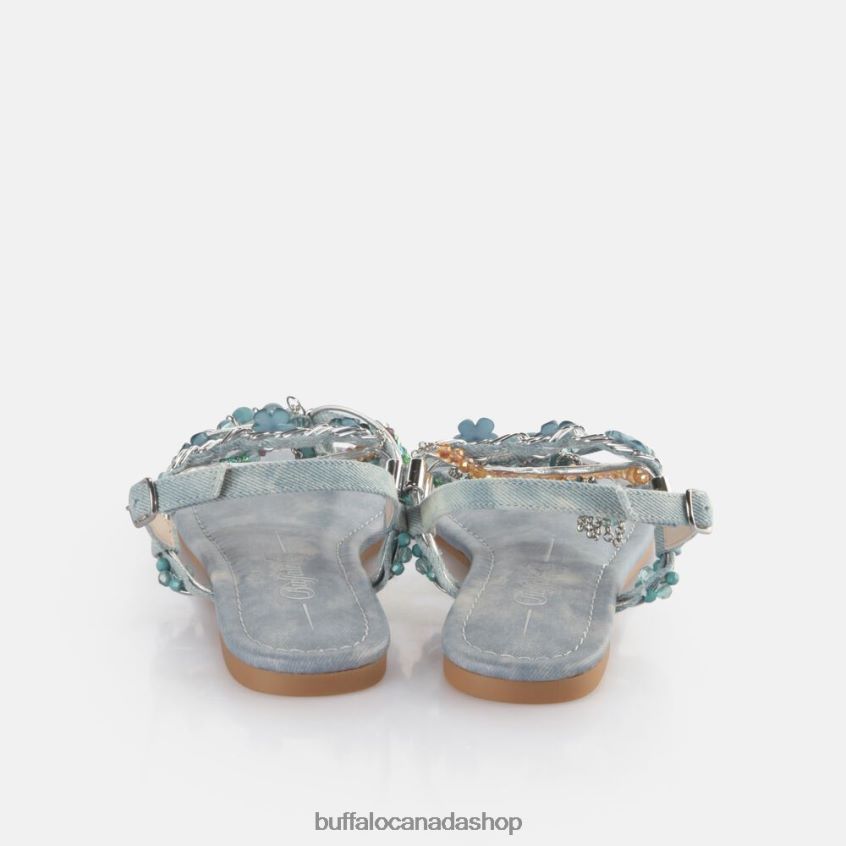 Capri Vacay Sandals vegan Jeans/Aqua Blue Buffalo ZL64TZ179 |Sandals