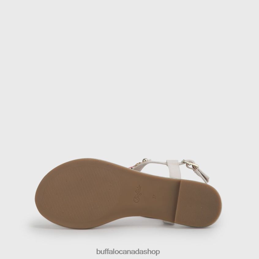 Rosalie vegan flat sandals suede look Beige/Coral Buffalo ZL64TZ340 |Sandals