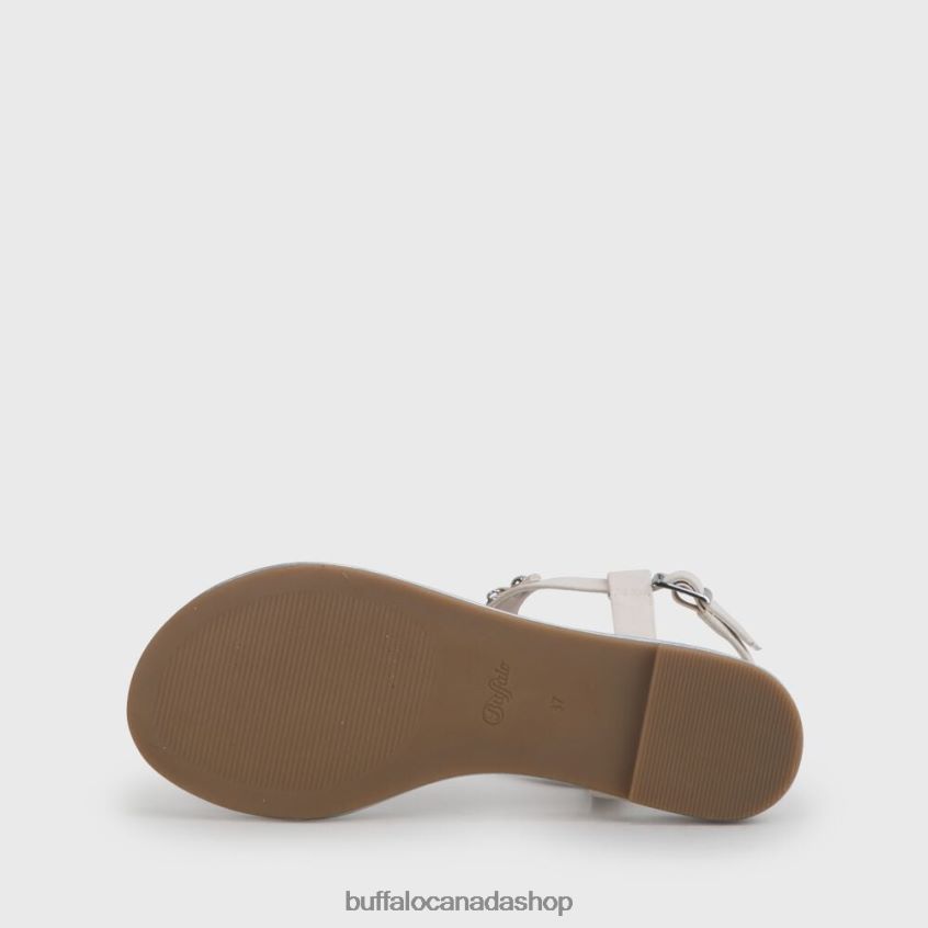 Rosalie vegan flat sandals suede look Beige/Light Green Buffalo ZL64TZ341 |Sandals