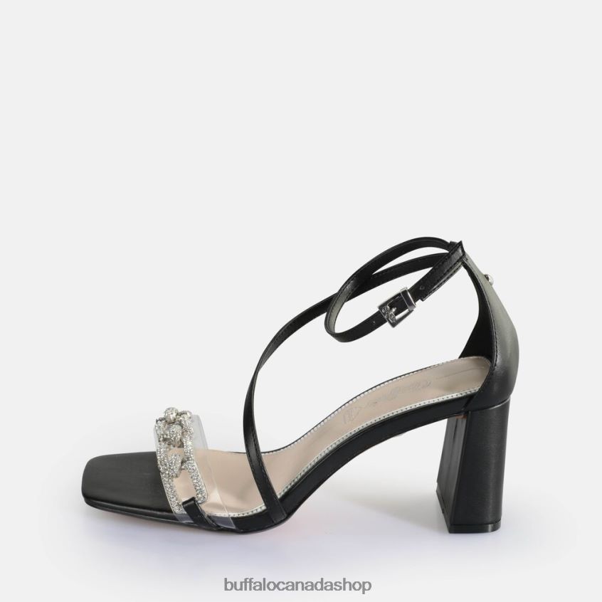 April Glam Heeled Sandals vegan Black Buffalo ZL64TZ86 |Sandals