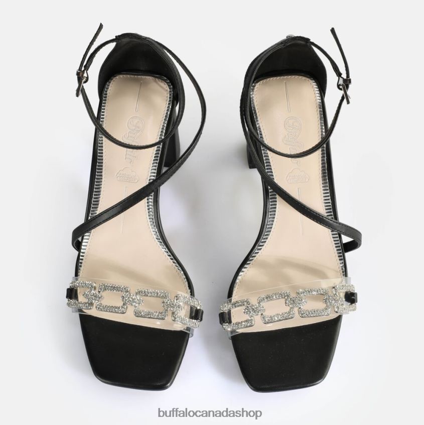April Glam Heeled Sandals vegan Black Buffalo ZL64TZ86 |Sandals