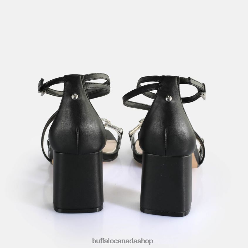April Glam Heeled Sandals vegan Black Buffalo ZL64TZ86 |Sandals