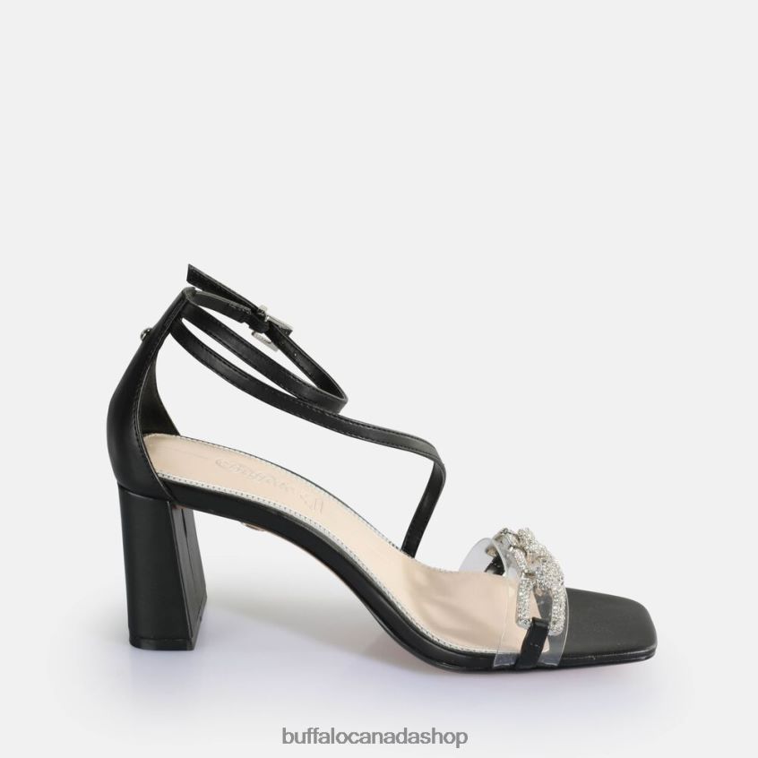 April Glam Heeled Sandals vegan Black Buffalo ZL64TZ86 |Sandals