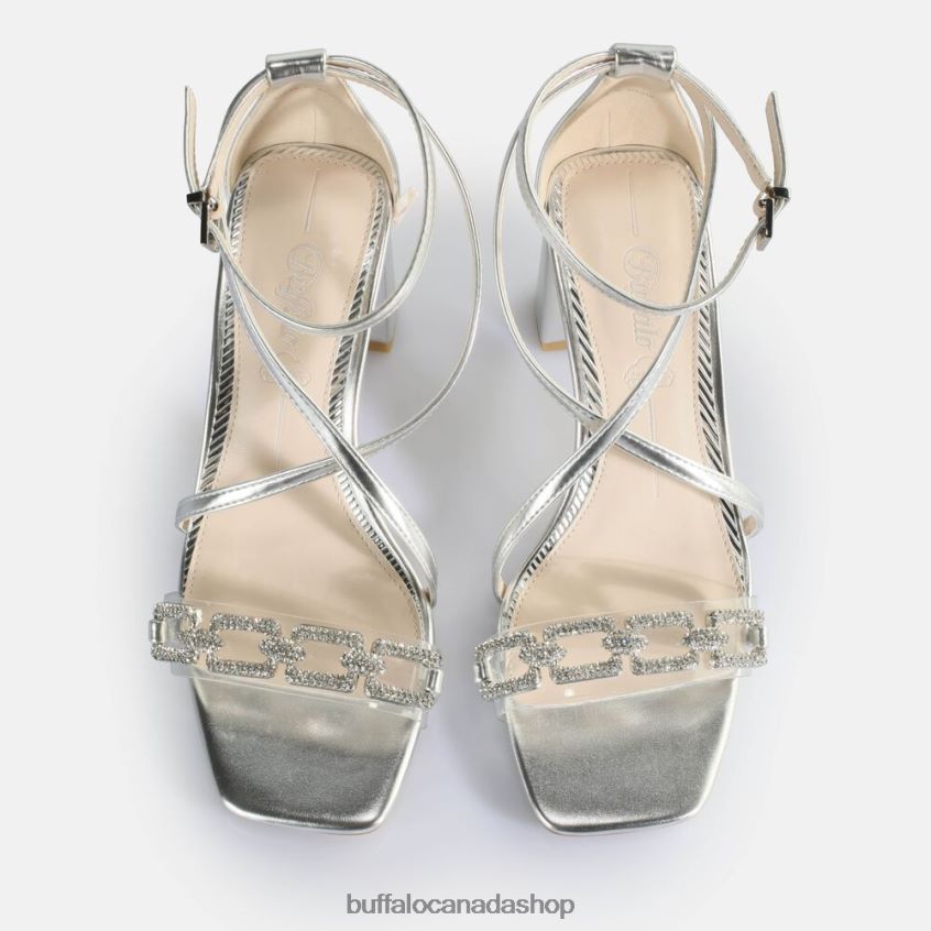 April Glam Heeled Sandals vegan Silver Buffalo ZL64TZ85 |Sandals