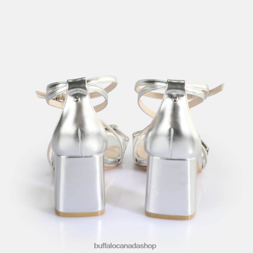 April Glam Heeled Sandals vegan Silver Buffalo ZL64TZ85 |Sandals