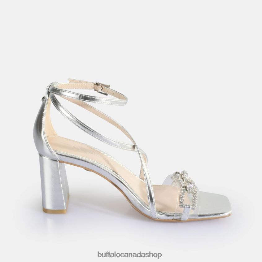 April Glam Heeled Sandals vegan Silver Buffalo ZL64TZ85 |Sandals
