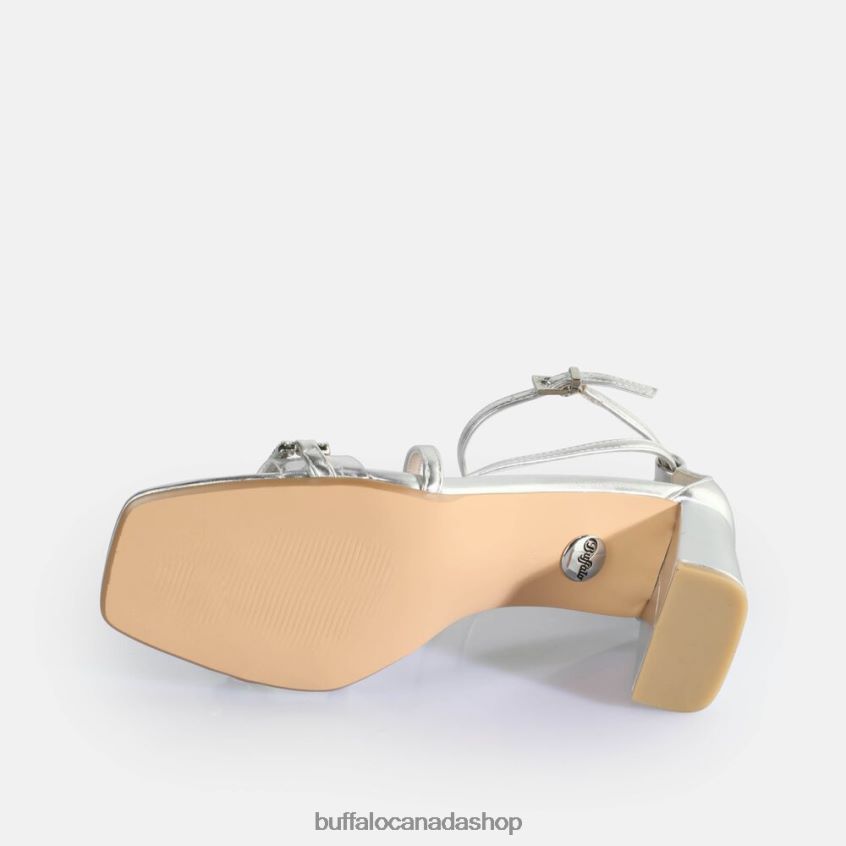 April Glam Heeled Sandals vegan Silver Buffalo ZL64TZ85 |Sandals