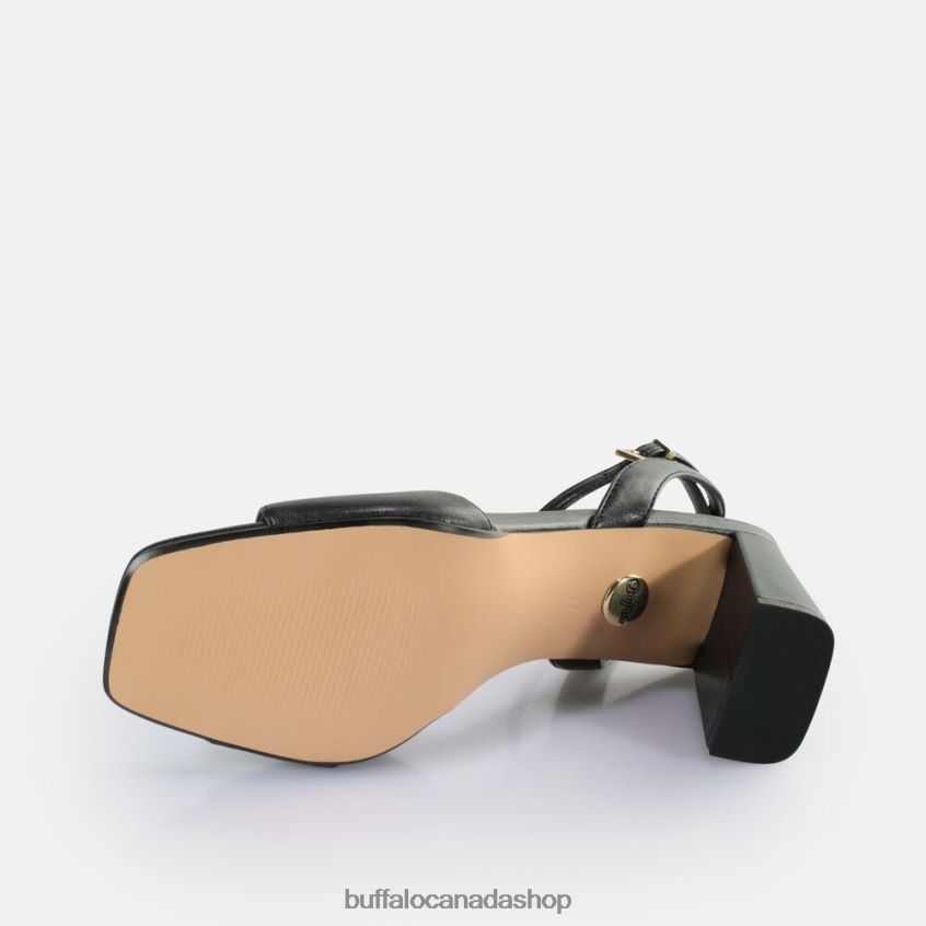 April Neat Heeled Sandals vegan Pearl Black Buffalo ZL64TZ245 |Sandals