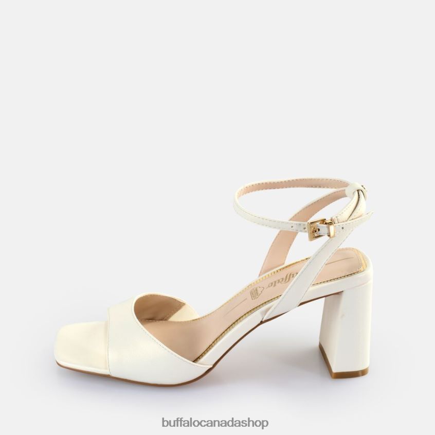 April Neat Heeled Sandals vegan Pearl White Buffalo ZL64TZ244 |Sandals