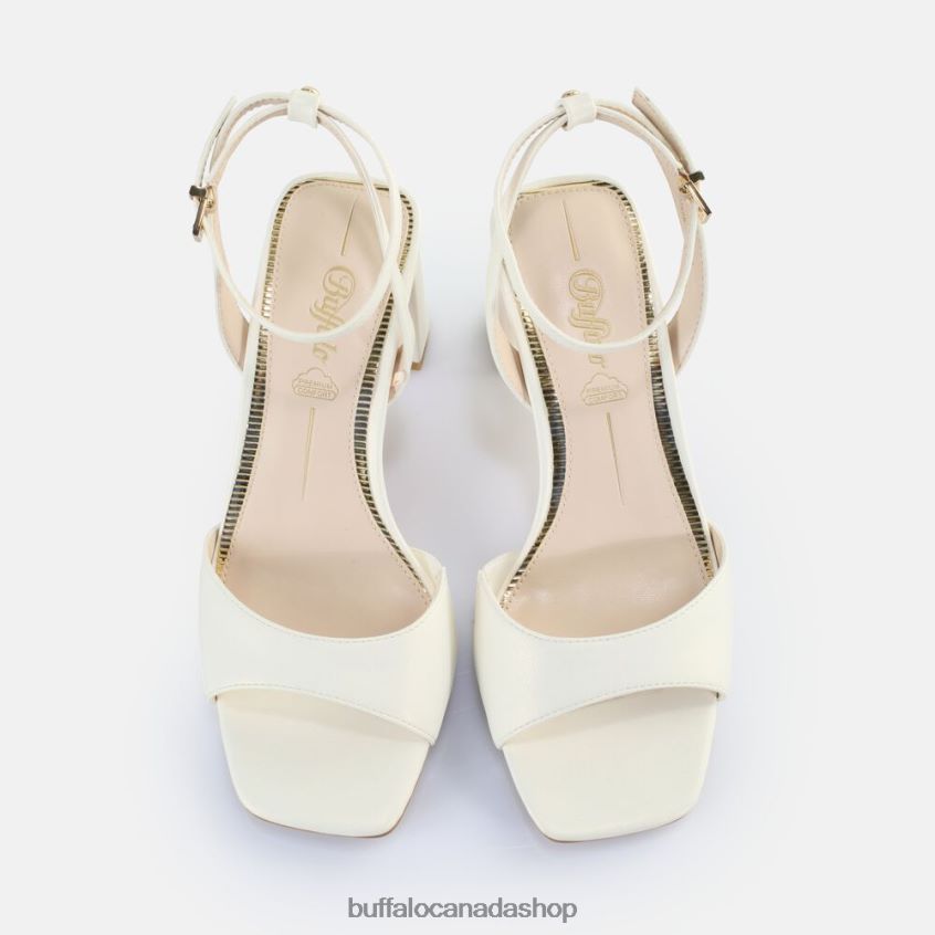 April Neat Heeled Sandals vegan Pearl White Buffalo ZL64TZ244 |Sandals