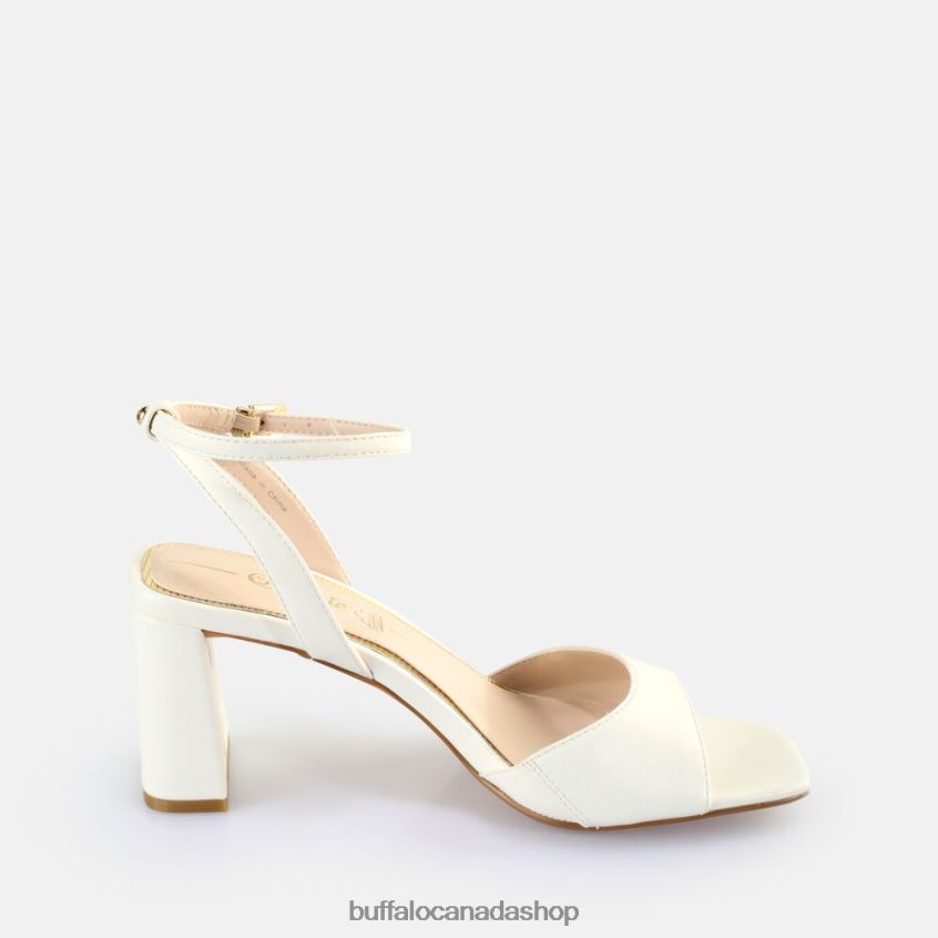 April Neat Heeled Sandals vegan Pearl White Buffalo ZL64TZ244 |Sandals