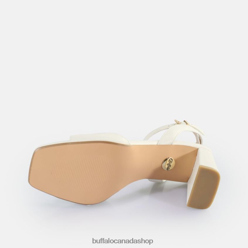 April Neat Heeled Sandals vegan Pearl White Buffalo ZL64TZ244 |Sandals