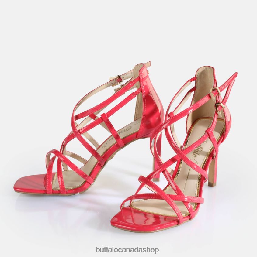 Blair Cage Heeled Sandals vegan Hot Pink Buffalo ZL64TZ283 |Sandals