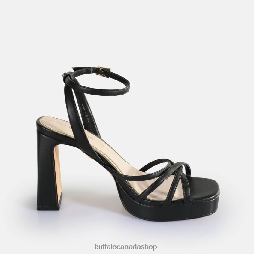 Cherry Cage Heeled Sandals vegan Black Buffalo ZL64TZ311 |Sandals