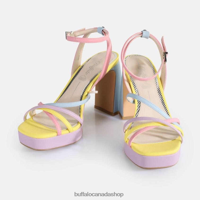 Cherry Cage Heeled Sandals vegan Pastel Multi Buffalo ZL64TZ310 |Sandals