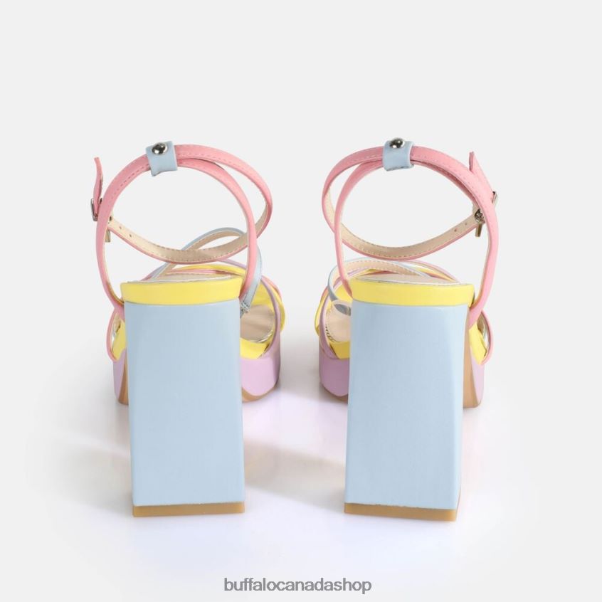 Cherry Cage Heeled Sandals vegan Pastel Multi Buffalo ZL64TZ310 |Sandals