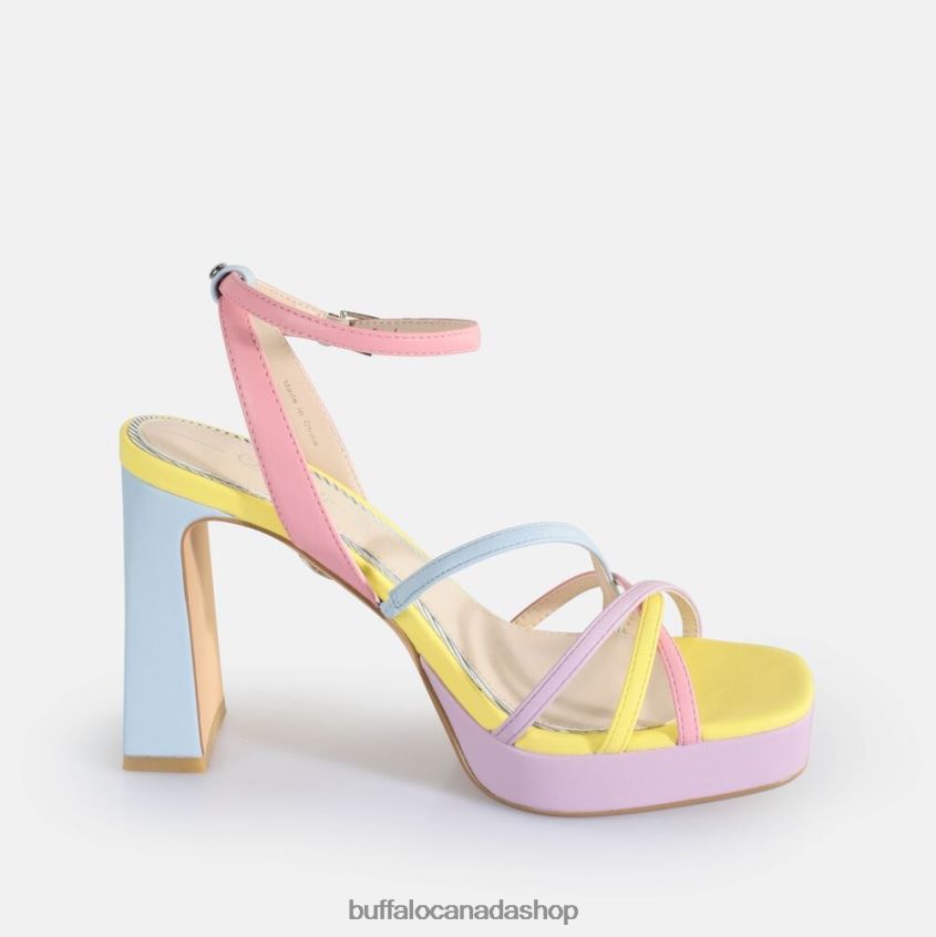 Cherry Cage Heeled Sandals vegan Pastel Multi Buffalo ZL64TZ310 |Sandals