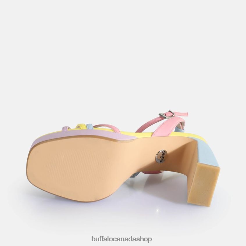 Cherry Cage Heeled Sandals vegan Pastel Multi Buffalo ZL64TZ310 |Sandals