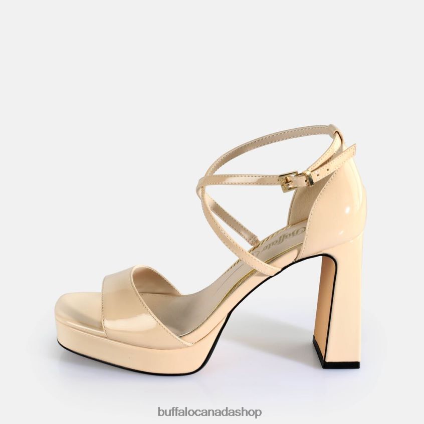 Cherry Neat Heeled Sandals vegan Beige Buffalo ZL64TZ442 |Sandals