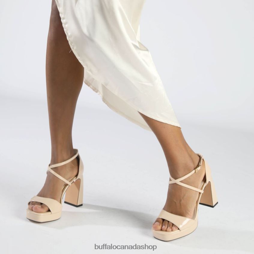 Cherry Neat Heeled Sandals vegan Beige Buffalo ZL64TZ442 |Sandals