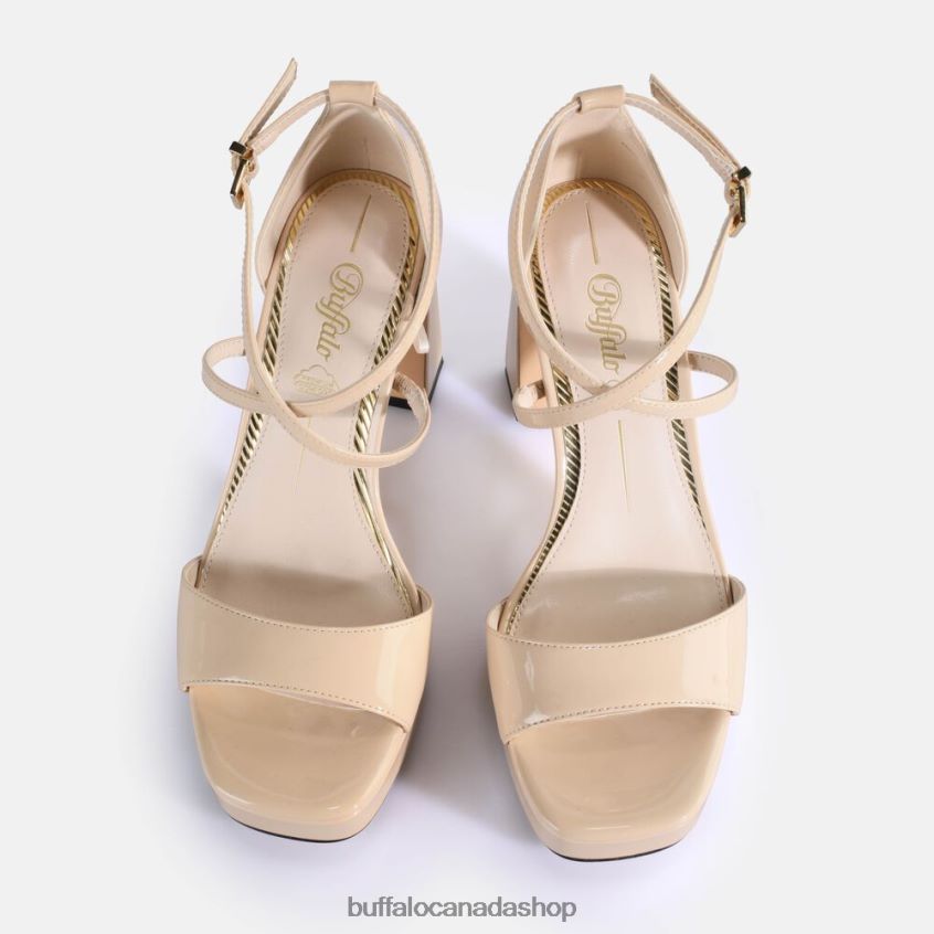 Cherry Neat Heeled Sandals vegan Beige Buffalo ZL64TZ442 |Sandals