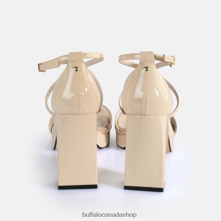 Cherry Neat Heeled Sandals vegan Beige Buffalo ZL64TZ442 |Sandals