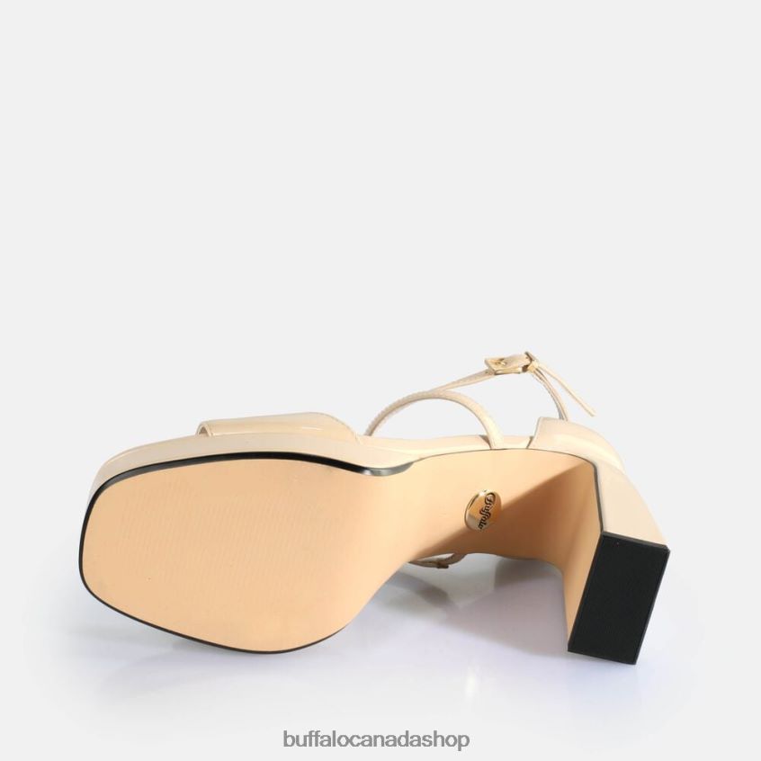 Cherry Neat Heeled Sandals vegan Beige Buffalo ZL64TZ442 |Sandals